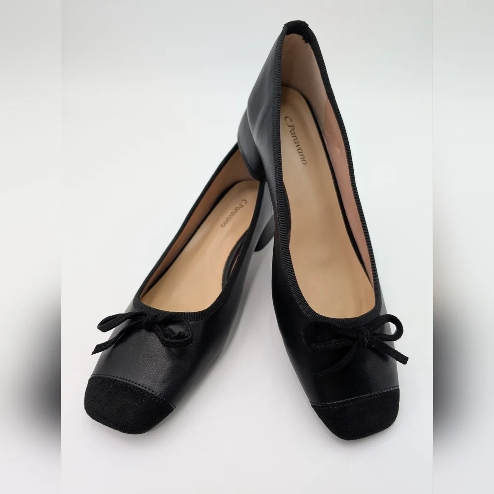 NWOT C. Paravano Toe Bowknot Ballet Flats Size US 8.5 EU 39 - Picture 3 of 16